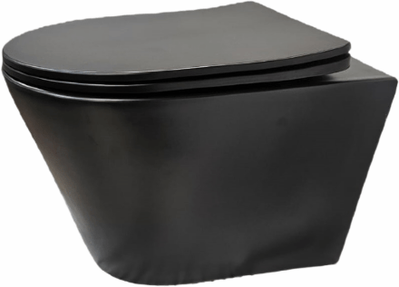 Унитаз подвесной SanDav Conos Black безободковый, микролифт (конус) черный