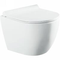 Унитаз Azario Geno AZ2196D микролифт белый, овальный, 36x49 см + ершик напольный в подарок