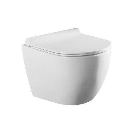 Унитаз Azario Geno AZ2196D микролифт белый, овальный, 36x49 см + ершик напольный в подарок