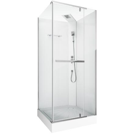 Душевая кабина Cerutti SPA Mimi 90х90х215 профиль хром, стекло прозрачное, квадратная, поддон низкий