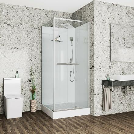Душевая кабина Cerutti SPA Mimi 90х90х215 профиль хром, стекло прозрачное, квадратная, поддон низкий