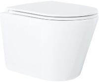 Унитаз Azario Teramo AZ-0053 микролифт белый, овальный, 35.5x51.5 см + ершик напольный в подарок