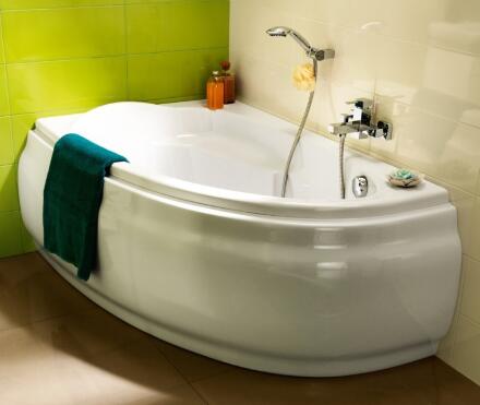 Акриловая асимметричная ванна Cersanit Joanna 160x95 L белый объем 220 л., в современном стиле