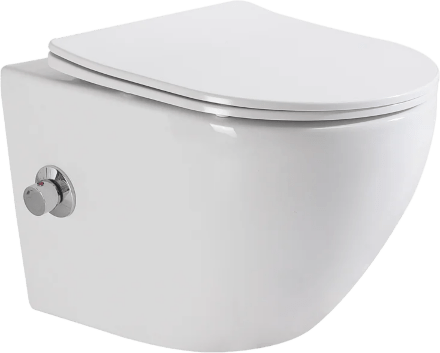 Унитаз подвесной безободковый с сиденьем и функцией биде UNO BB3105CHR-BS/SC
