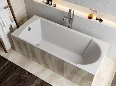 Ванна из искусственного камня Marmo Bagno Глория 180x80 прямоугольная, пристенная