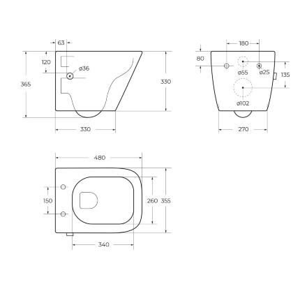 Унитаз подвесной безободковый с сиденьем и функцией биде BelBagno DUE BB3103CHR-BS/SC