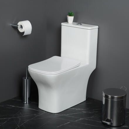 Унитаз-моноблок безободковый с сиденьем BelBagno NEON BB8617CPR-MN/SC
