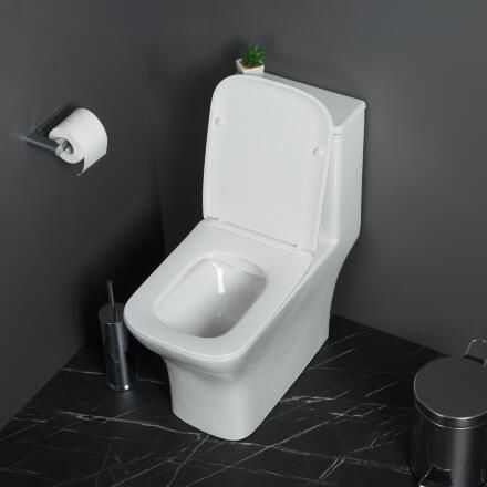Унитаз-моноблок безободковый с сиденьем BelBagno NEON BB8617CPR-MN/SC