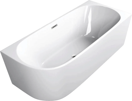 Акриловая ванна Cerutti Spa Ami 10091 R 170x75 см, угловая, правая, пристенная, белая, асимметричная, с каркасом, со сливом-переливом, с донным клапаном, объем 280 л.