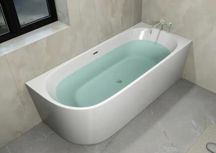 Акриловая ванна Cerutti Spa Ami 10091 R 170x75 см, угловая, правая, пристенная, белая, асимметричная, с каркасом, со сливом-переливом, с донным клапаном, объем 280 л.