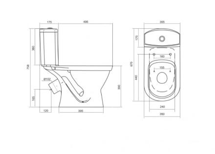 Унитаз компакт Santek Алькор 1WH302140 с бачком и сиденьем Микролифт