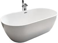 Акриловая ванна Cerutti Spa SKYE170 170x75 см, отдельностоящая, белая, овальная, с каркасом, со сливом-переливом, с донным клапаном, объем 280 л., с антискользящим покрытием