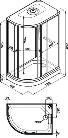 Душевая кабина Triton Коралл А R 120x80
