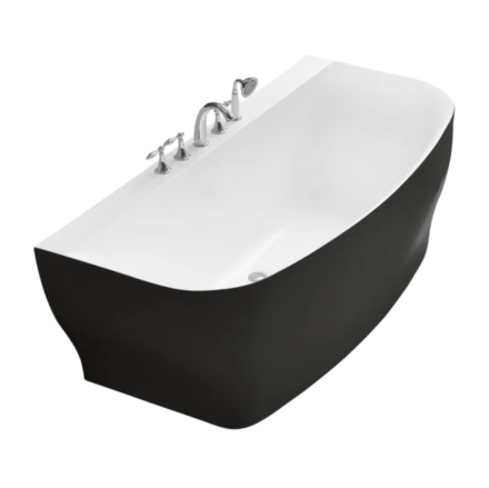 Акриловая ванна BelBagno 165x78 BB74-NERO-W0 Черная Белая без гидромассажа