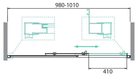 Дверь в проём BelBagno DUE-BF-1-100-C-Cr