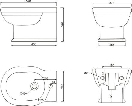 Биде подвесное BelBagno BOHEME BB115BH