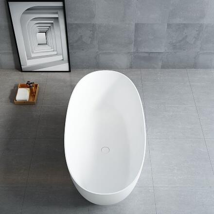 Ванна из искусственного камня Vincea 170x75 VBT-6S01MW белая, матовая, овальная, отдельностоящая