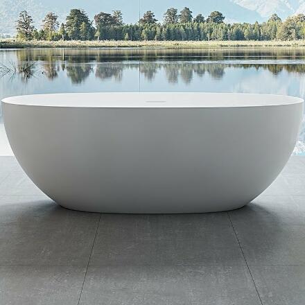 Ванна из искусственного камня Vincea 170x75 VBT-6S01MW белая, матовая, овальная, отдельностоящая