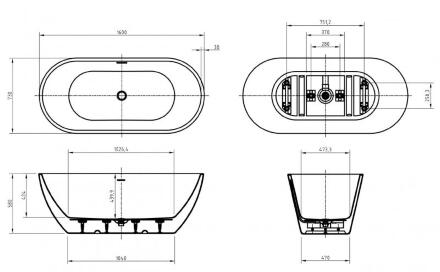 Ванна отдельностоящая BelBagno BB701-1600-730-K