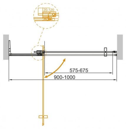 Дверь в проём Cezares SLIDER-B-1-90/100-C-Cr