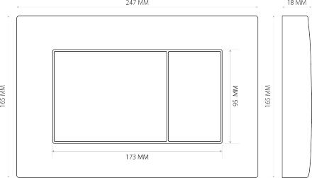Система инсталляции для унитазов Berges Wasserhaus Atom 410 кнопка хром 41x16x111.5 см, в современном стиле