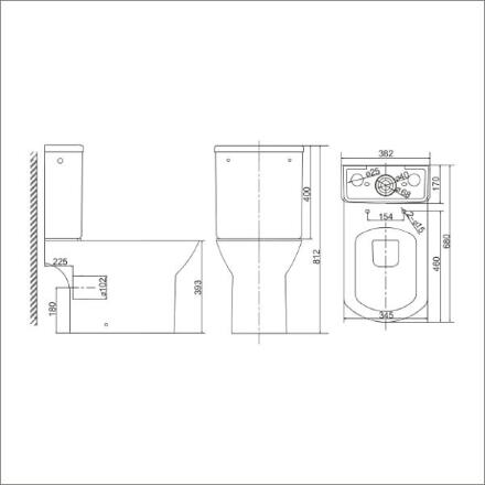 SOLE QUADRO (2 короба) унитаз-компакт с крышкой Soft-close БЕЗОБОДКОВЫЙ