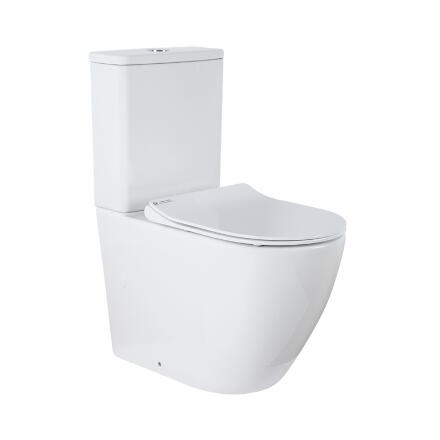 Унитаз Azario Grado AZ-2141 микролифт белый, овальный, 36x66.5 см + ершик напольный в подарок
