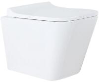 Унитаз Azario Teramo AZ-0052 микролифт белый, прямоугольный, 34x49 см + ершик напольный в подарок