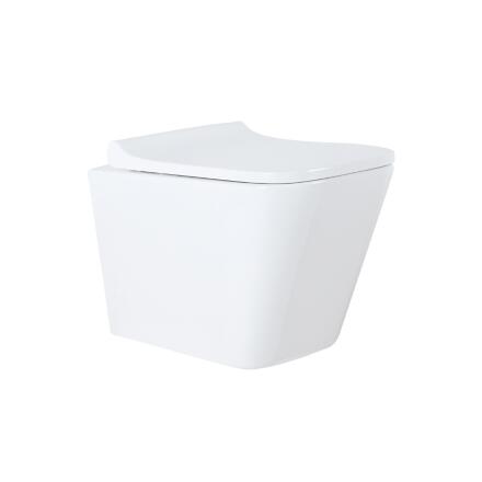 Унитаз Azario Teramo AZ-0052 микролифт белый, прямоугольный, 34x49 см + ершик напольный в подарок