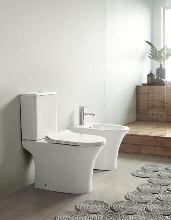 Унитаз Azario Fretta Round AZ-1217A микролифт белый, овальный, 34x65 см + ершик напольный в подарок