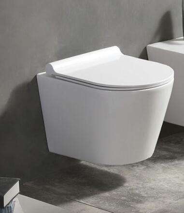 Унитаз Azario Nova AZ2217 микролифт белый, овальный, 36x48 см + ершик напольный в подарок