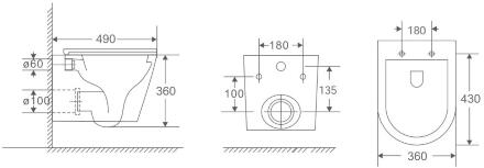 Унитаз подвесной Berges Wasserhaus Vita Rimless 082255 белый, с микролифтом, 36x49 см + ершик напольный в подарок