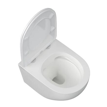 Унитаз подвесной Berges Wasserhaus Okus Rimless 081127 белый, с микролифтом, 36x49 см + ершик напольный в подарок