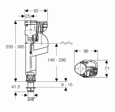 Механизм для бачка заливной Geberit Impuls (3/8")