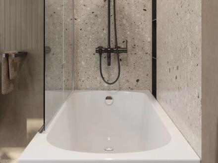 Акриловая ванна Cezares Eco ECO-155-70-41-W37 155x70 см, пристенная, белая, прямоугольная, объем 184 л.