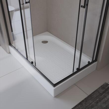 Акриловый поддон 120х80 левосторонний BelBagno TRAY-BB-AH-120/80-15-W-L с сифоном
