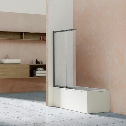 Душевая шторка на ванну Vincea VSB-1E100CLGM 100х145 профиль вороненая сталь, стекло прозрачное, раздвижная